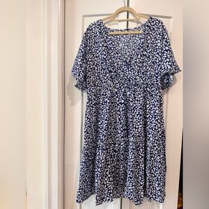 Blue dress with white flowers